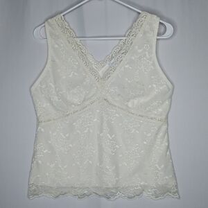 Worthington Lace Empire Babydoll‎ Top Women Medium Milkmaid Y2K Club Angelcore